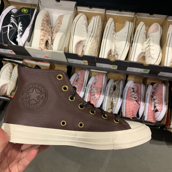 Converse Shoes - Converse Chuck Taylor All Star Dark Root/Black/Egret  Leather Hi-Tops